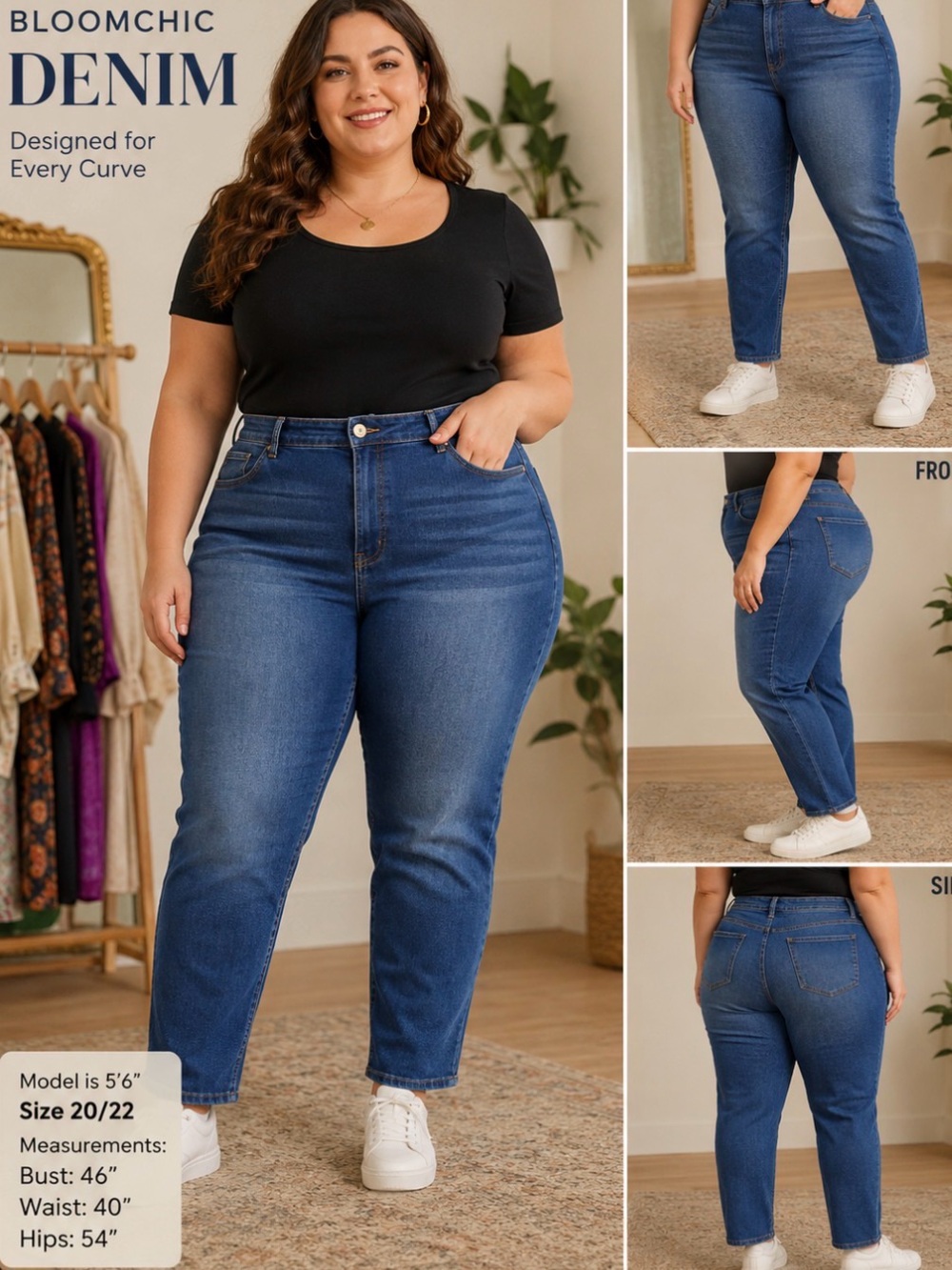 BloomChic Women's Deep Blue Skinny Jeans